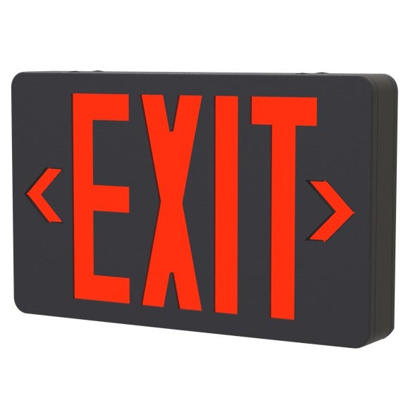 Halco - EMG-EXE-BK-RG-RC - LED Exit Sign Black Thermoplastic Red/Green Sng/Dbl with RC product image