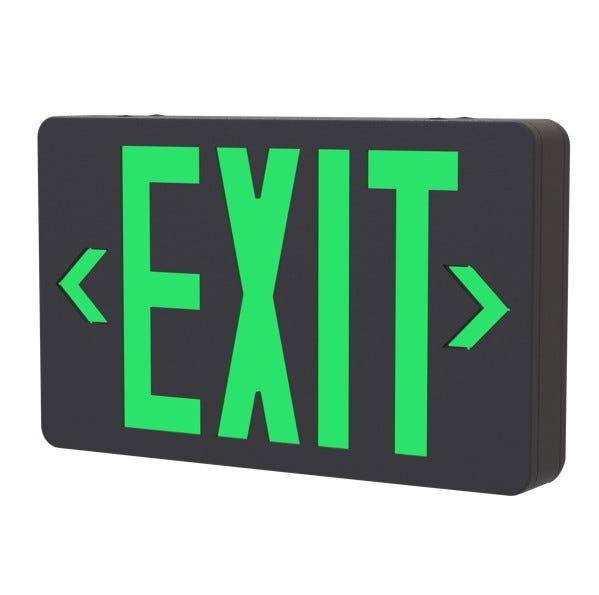 Halco - EMG-EXE-BK-RG-RC - LED Exit Sign Black Thermoplastic Red/Green Sng/Dbl with RC product image