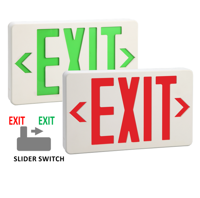 Halco - EMG-EXE-WH-RG-RC - Emergence LED Exit Sign Red/Green Single/Double Face RC product image