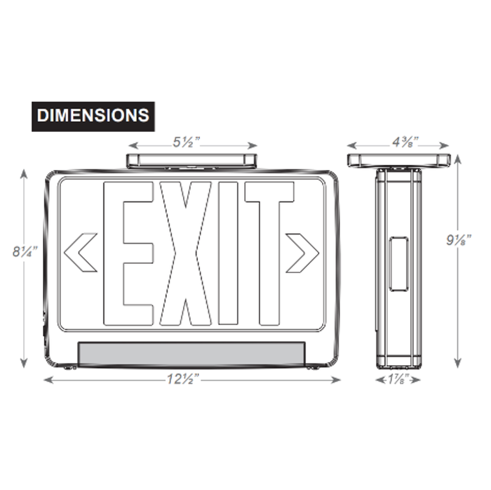 Halco - EMG-LBCU-G-BK-RC-SD - LightBar Exit EM Combo Green Legend White Housing Self-Diagnostics RC Self-Test product image