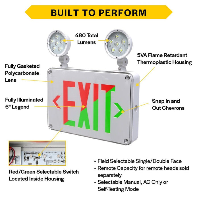 Halco - EMG-WLEXC-WH-RG - Wet Location Combo White Red/Green Singe/Double Face RC product image