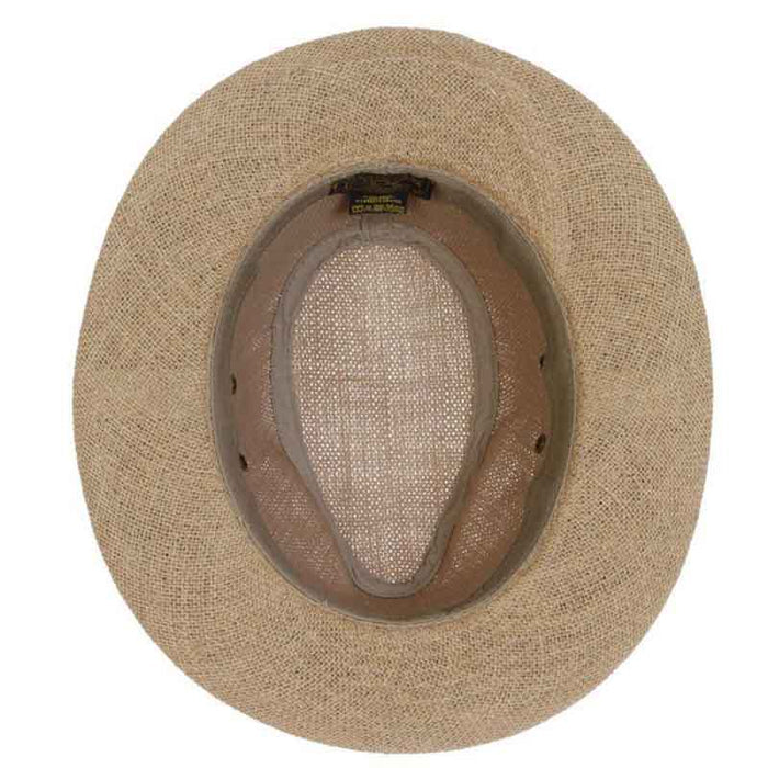 Hemp Safari Hat with Leather Band - Dorfman Pacific Safari Hat Dorfman Hat Co.