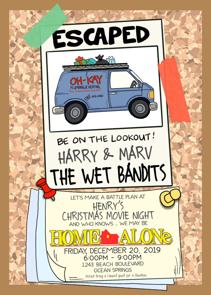 Home Alone Party Invitation