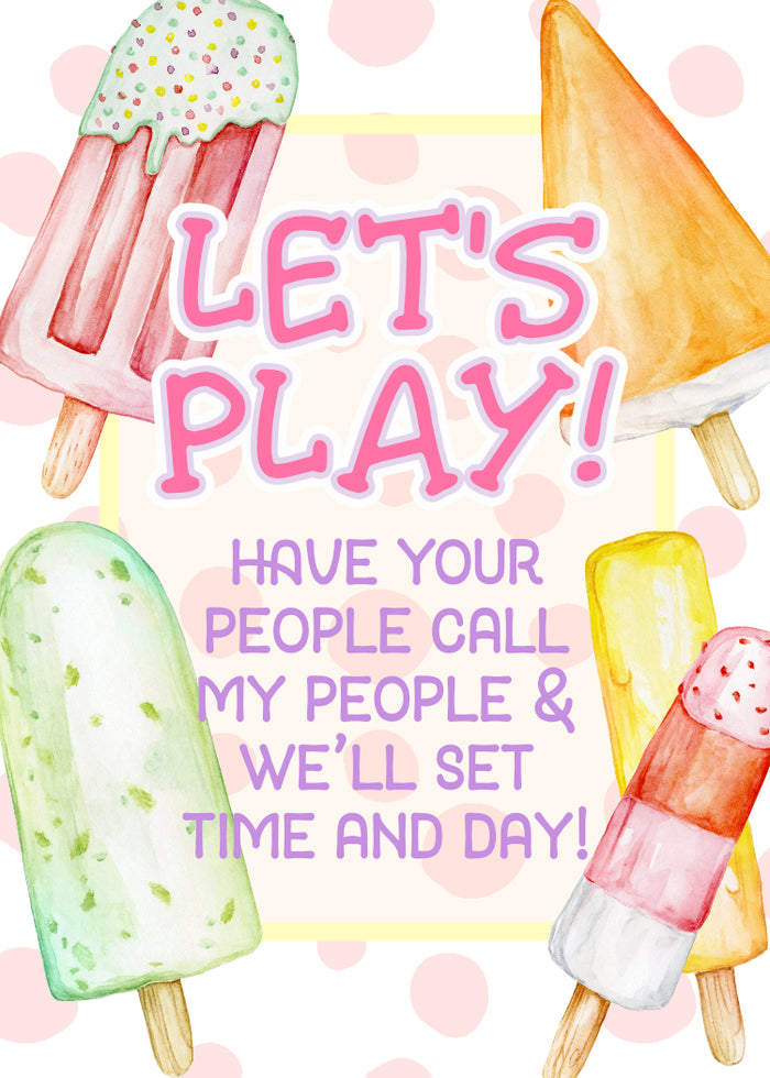 Ice Cream Play Date Card