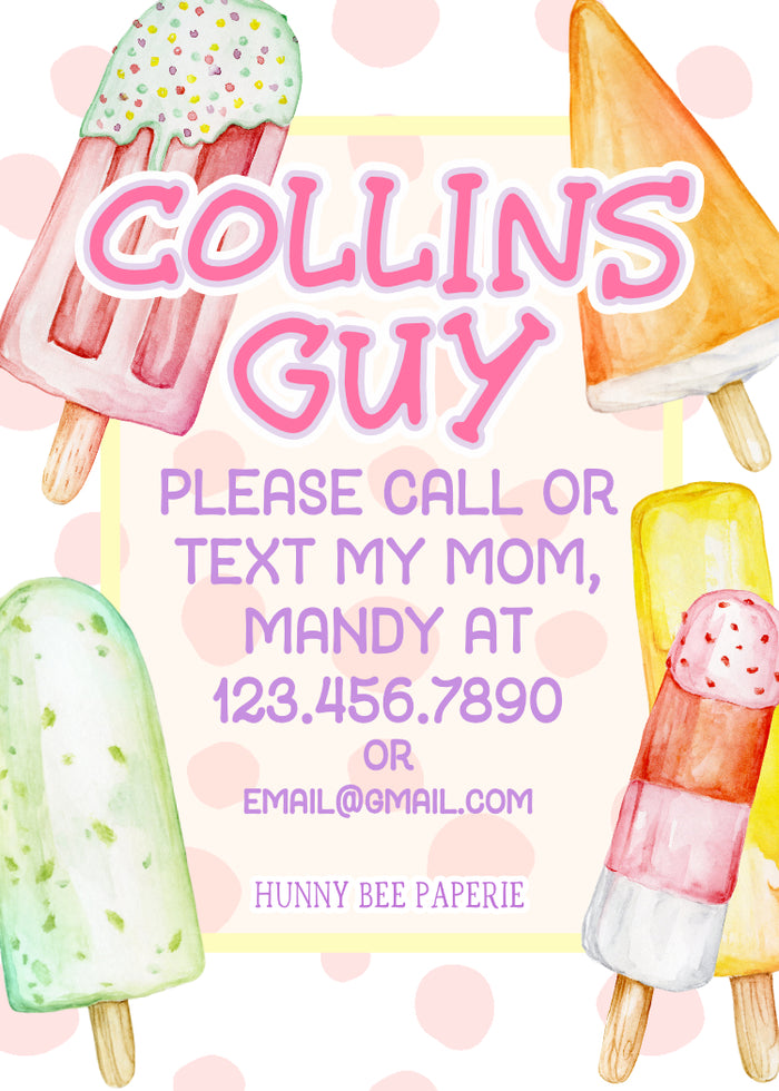 Ice Cream Play Date Card