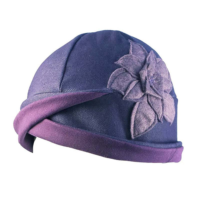 Indigo Upcycled Jersey Beanie Hat for Healing - Flipside Hats Beanie Flipside Hats 024-011 Indigo
