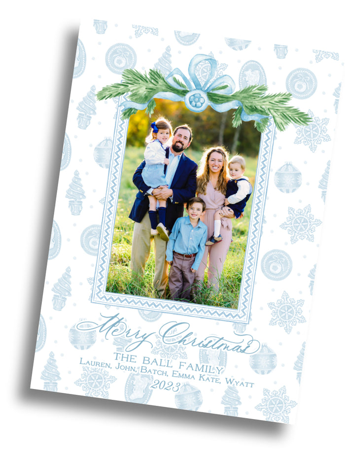 Intaglio Christmas Family Card