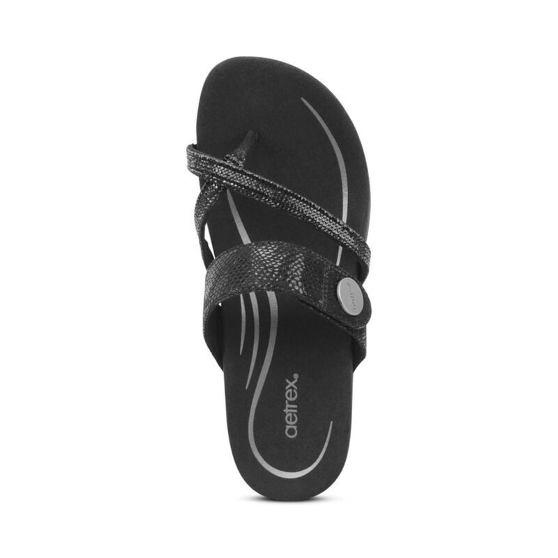 Izzy Adjustable Slide Sandal #color_black-sparkle