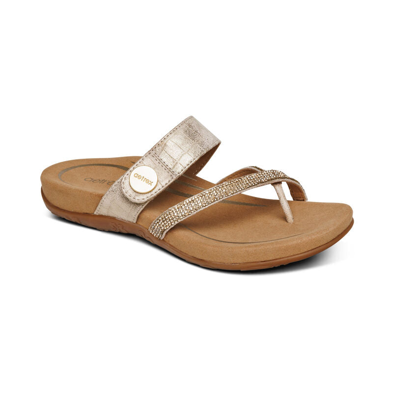 Izzy Adjustable Slide Sandal #color_gold