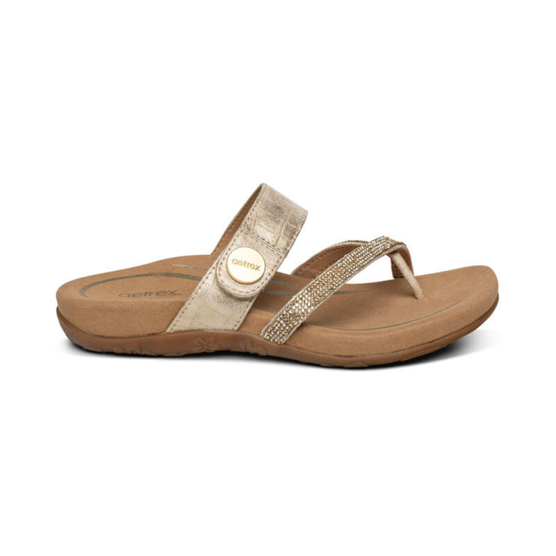 Izzy Adjustable Slide Sandal #color_gold