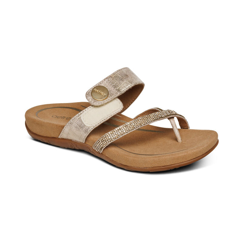 Izzy Adjustable Slide Sandal #color_gold