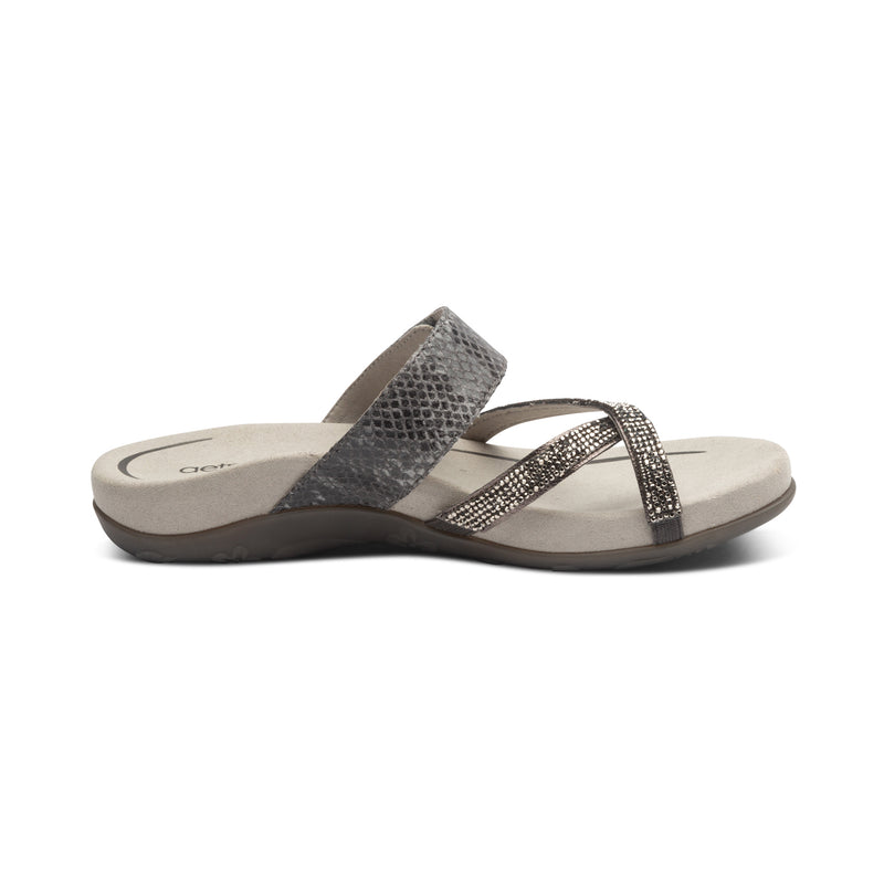 Izzy Adjustable Slide Sandal #color_pewter-sparkle
