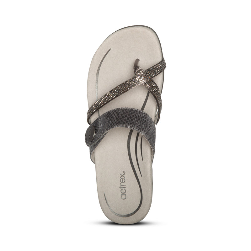 Izzy Adjustable Slide Sandal #color_pewter-sparkle
