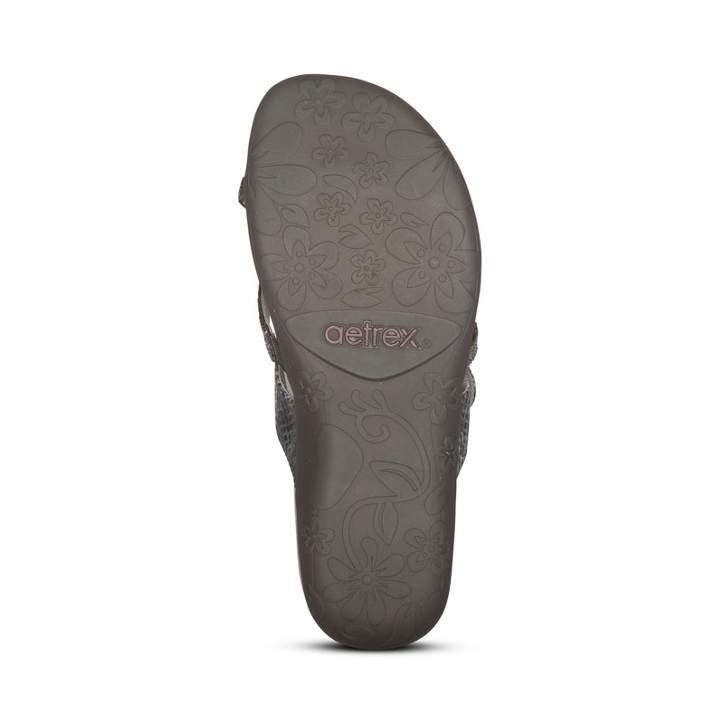 Izzy Adjustable Slide Sandal #color_pewter-sparkle
