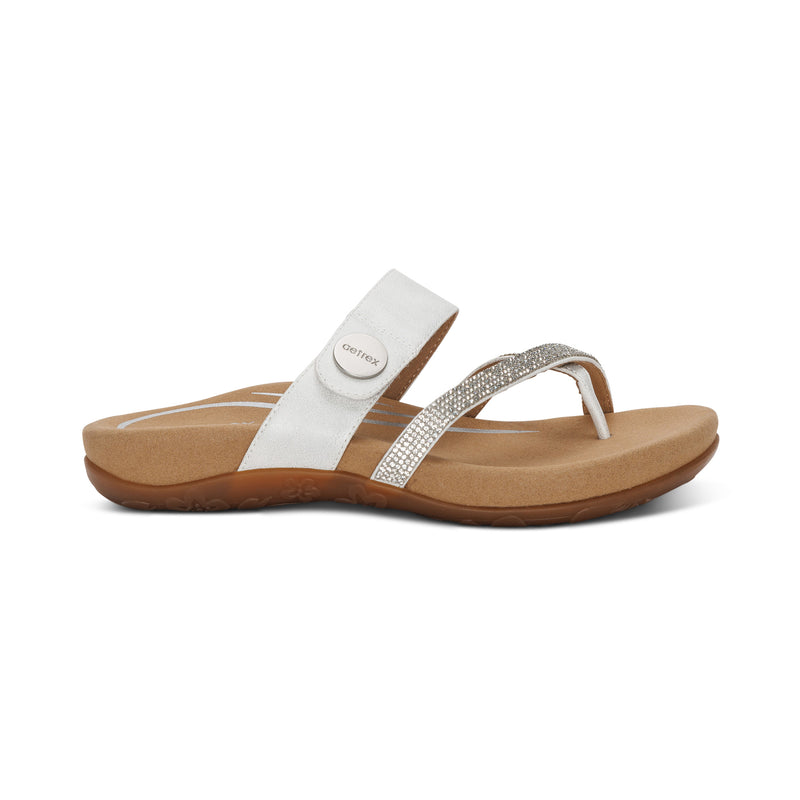 Izzy Adjustable Slide Sandal #color_white-sparkle