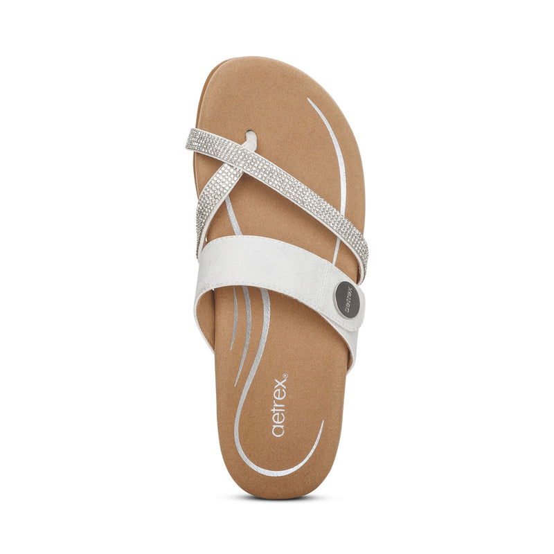 Izzy Adjustable Slide Sandal #color_white-sparkle