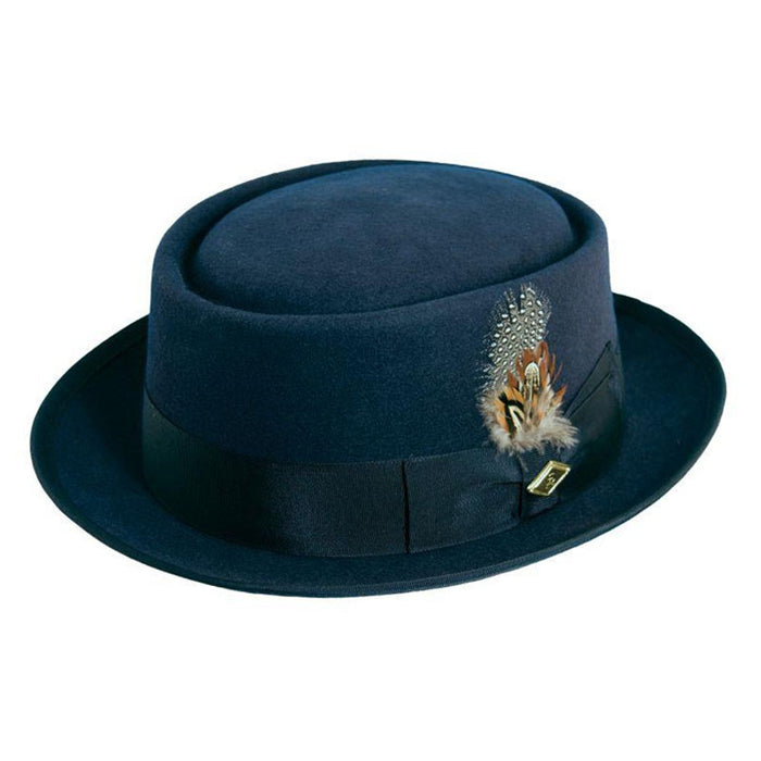 Jackson Wool Felt Porkpie Hat, up to 2XL - Stacy Adams Hats Gambler Hat Stacy Adams Hats