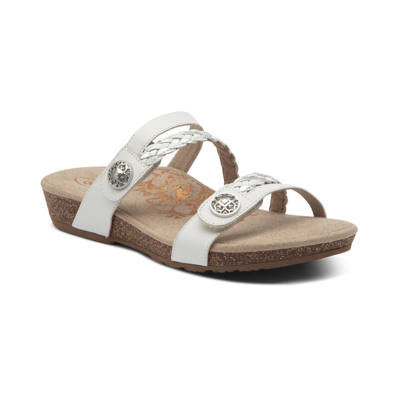 Janey Braided Slide #color_white