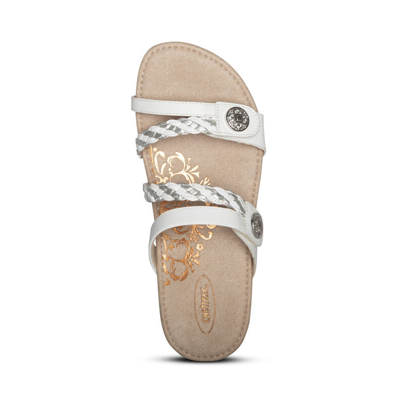 Janey Braided Slide #color_white