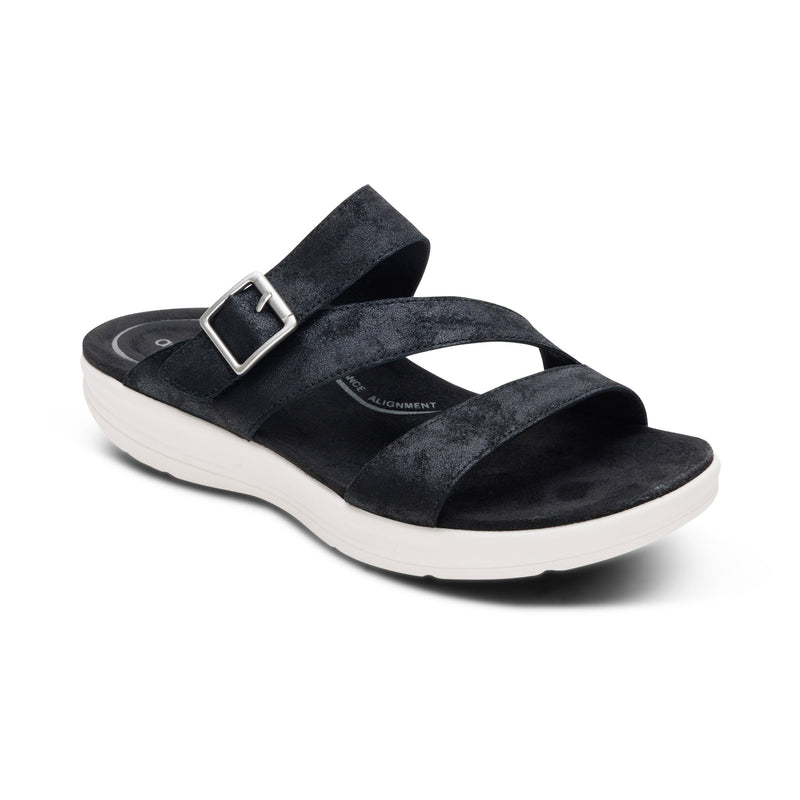 Jenny Adjustable Slide Sandal #color_black