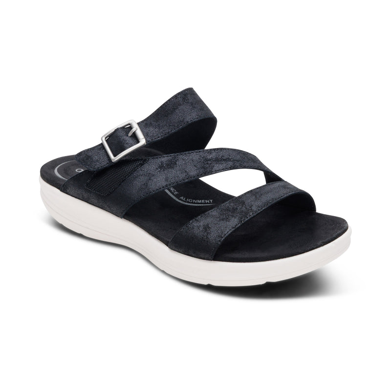Jenny Adjustable Slide Sandal #color_black