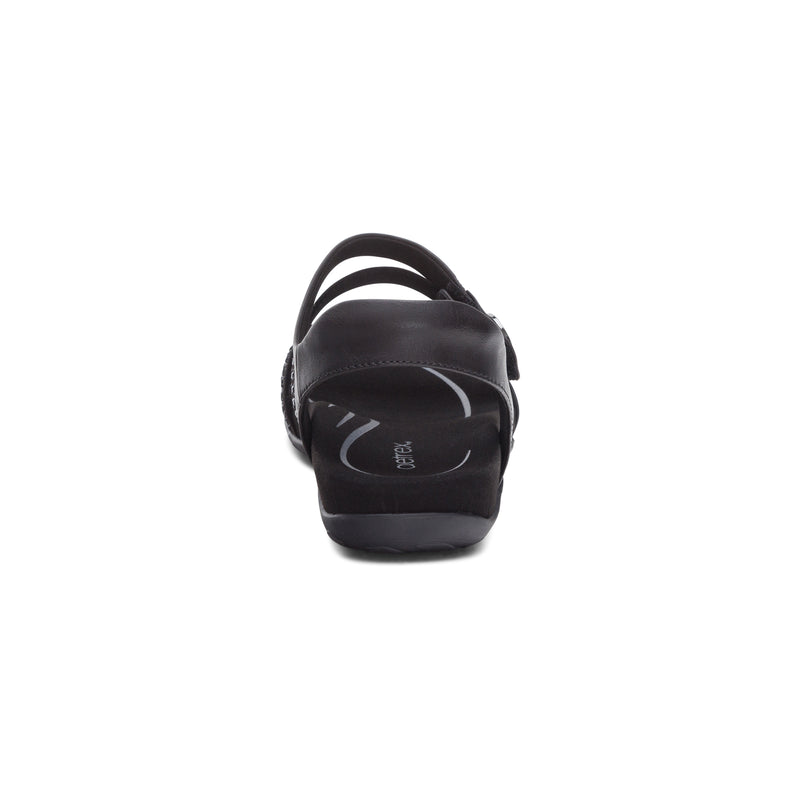 Jess Adjustable Quarter Strap Sandal #color_black sparkle