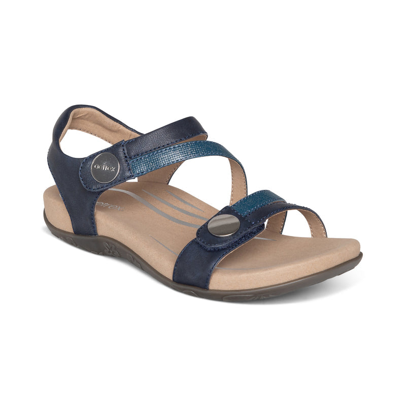 Jess Adjustable Quarter Strap Sandal #color_navy