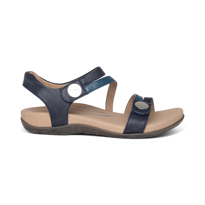 Jess Adjustable Quarter Strap Sandal #color_navy