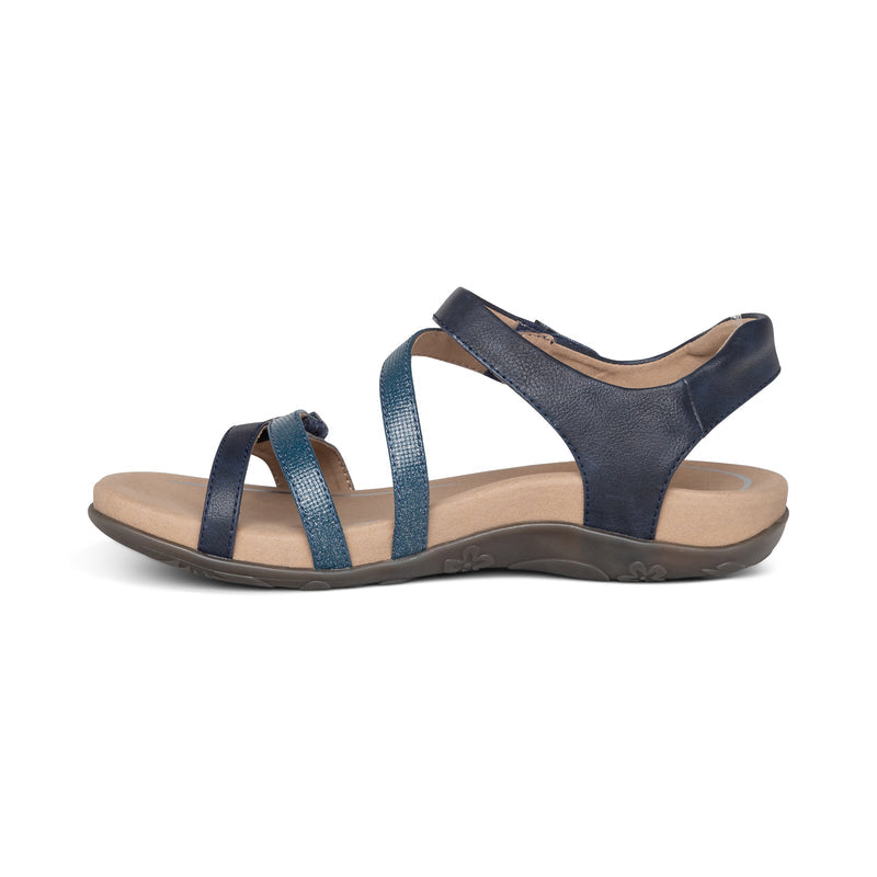 Jess Adjustable Quarter Strap Sandal #color_navy