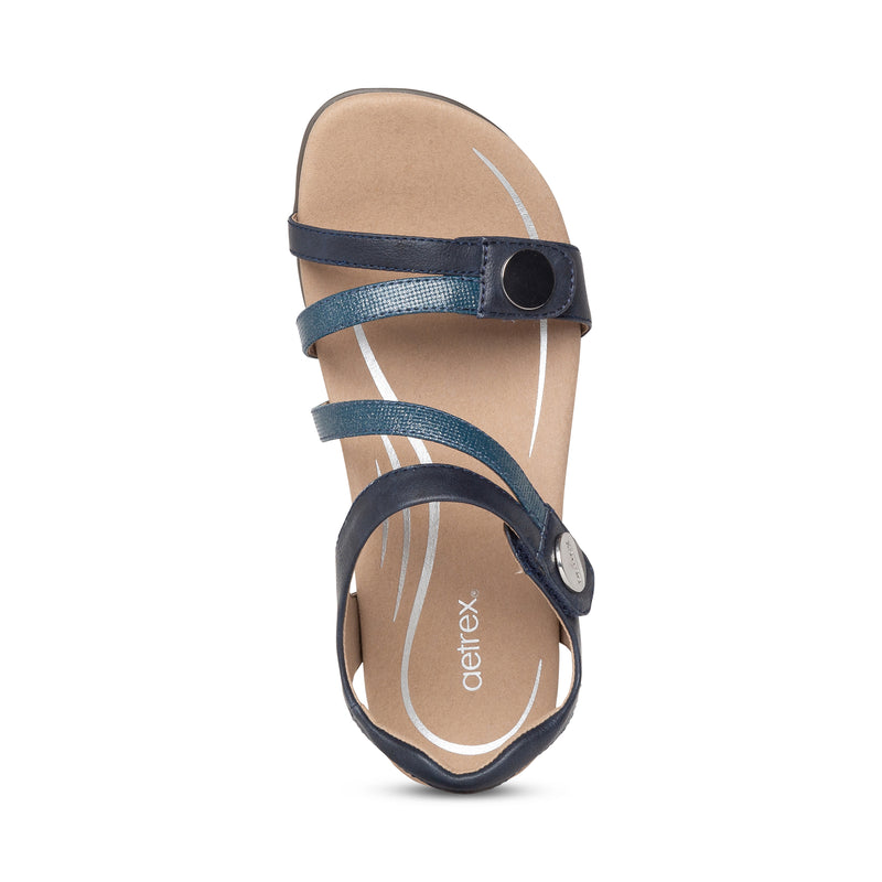 Jess Adjustable Quarter Strap Sandal #color_navy
