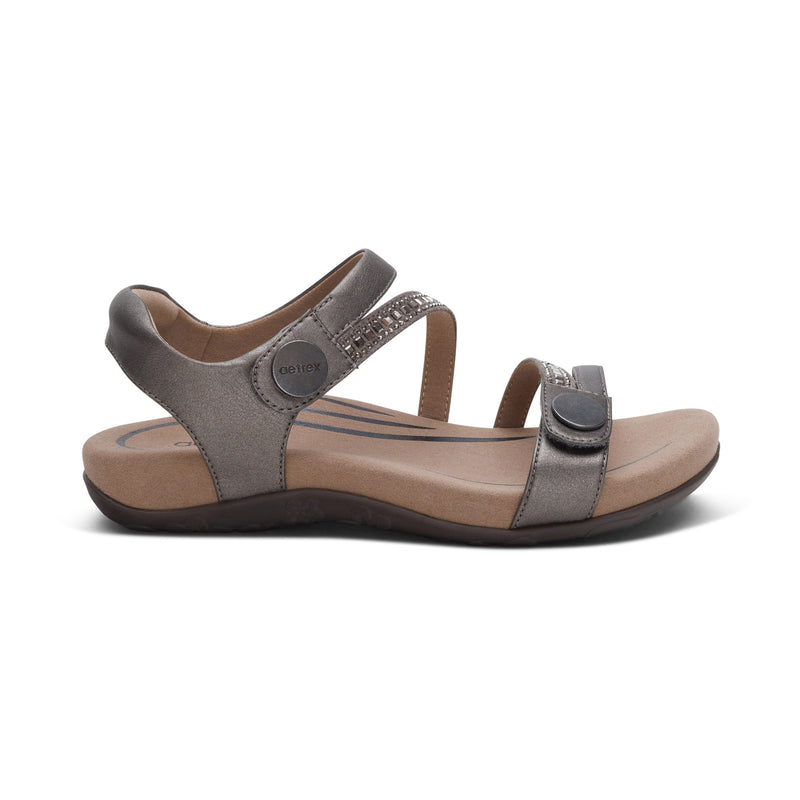 Jess Adjustable Quarter Strap Sandal #color_pewter-sparkle
