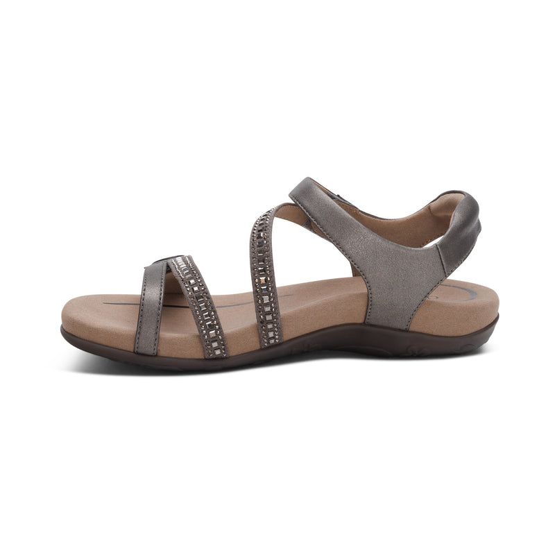 Jess Adjustable Quarter Strap Sandal #color_pewter-sparkle