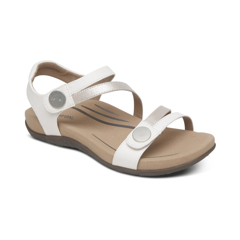 Jess Adjustable Quarter Strap Sandal #color_white