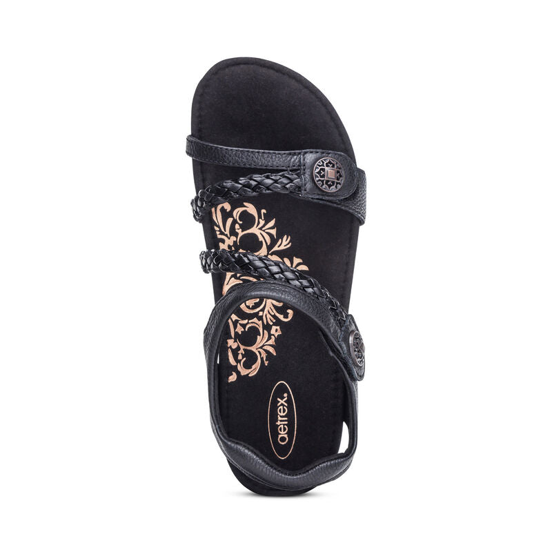 Jillian Braided Quarter Strap Sandal #color_black