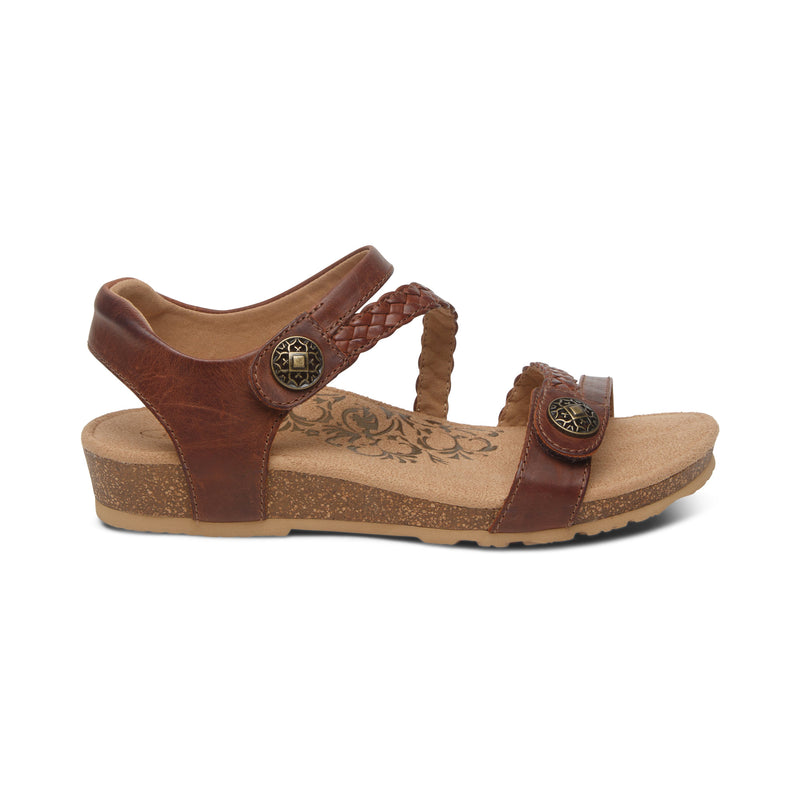 Jillian Braided Quarter Strap Sandal #color_walnut