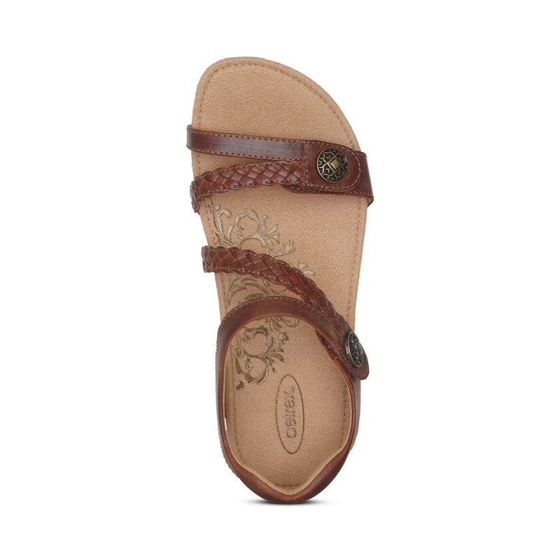 Jillian Braided Quarter Strap Sandal #color_walnut