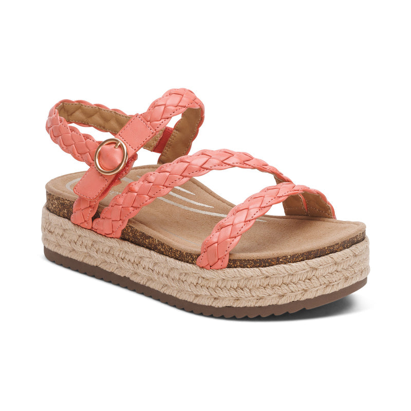 Julia Arch Support Platform Sandal #color_coral