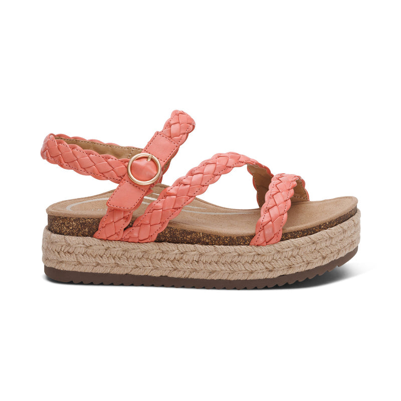 Julia Arch Support Platform Sandal #color_coral
