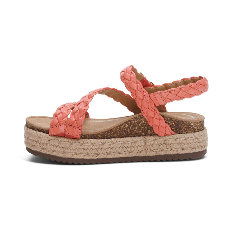 Julia Arch Support Platform Sandal #color_coral