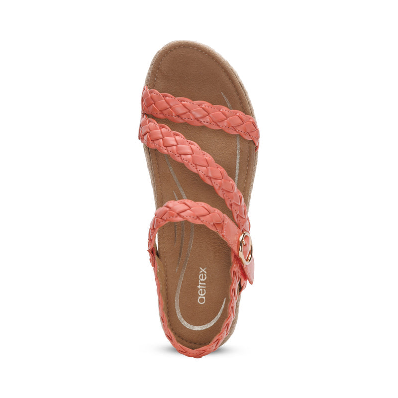Julia Arch Support Platform Sandal #color_coral