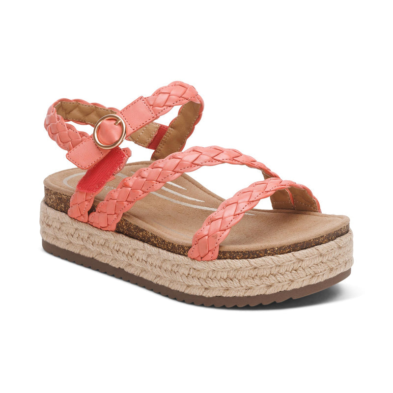 Julia Arch Support Platform Sandal #color_coral