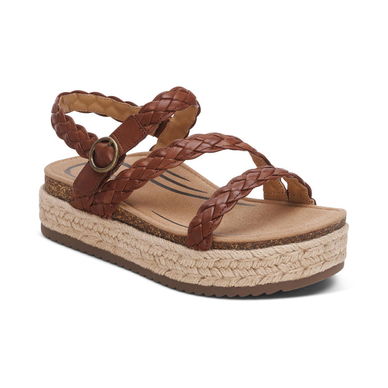 Julia Arch Support Platform Sandal #color_walnut