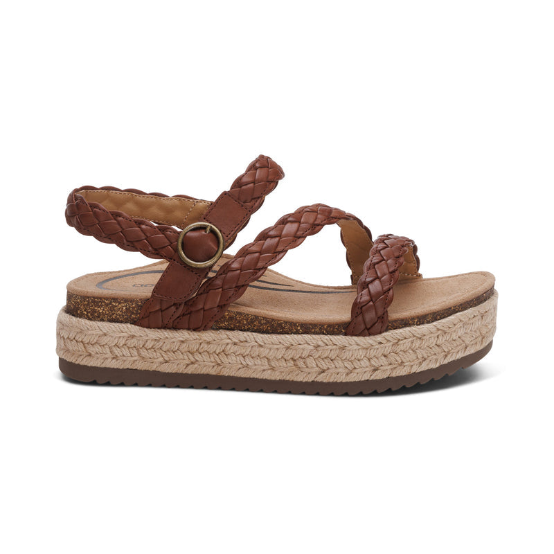 Julia Arch Support Platform Sandal #color_walnut