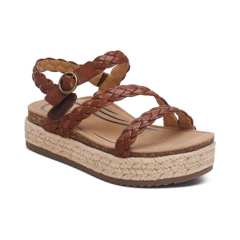 Julia Arch Support Platform Sandal #color_walnut
