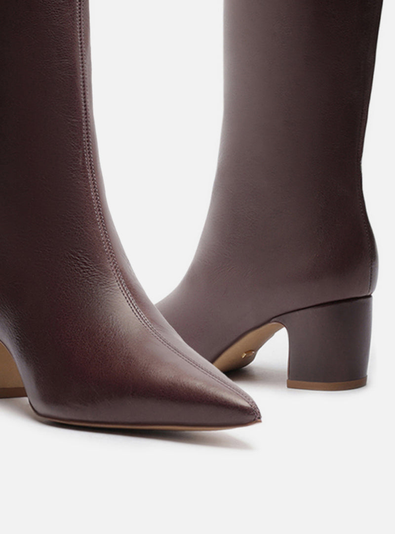 Julie Mid Block Leather Boot Boots F/25