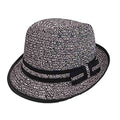 Junior Tweed Straw Fedora Hat - Boardwalk Style Hats Fedora Hat Boardwalk Style Hats da2105-53 Grey XS (53 cm)