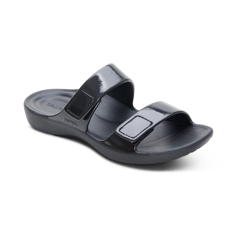Kaia Two Band Slide #color_black gloss
