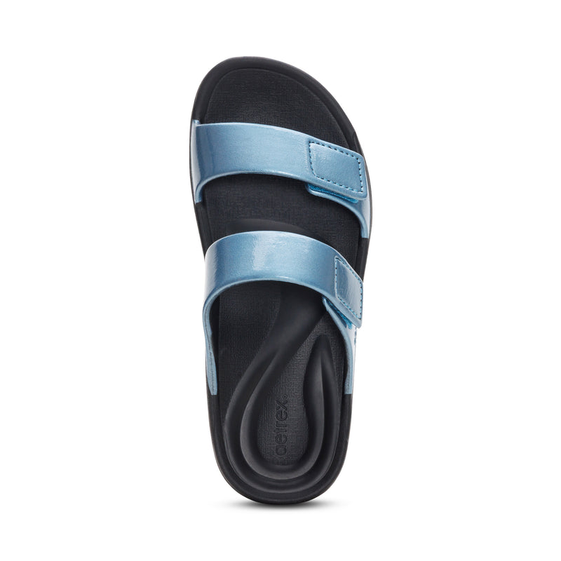 Kaia Two Band Slide #color_blue pearlized
