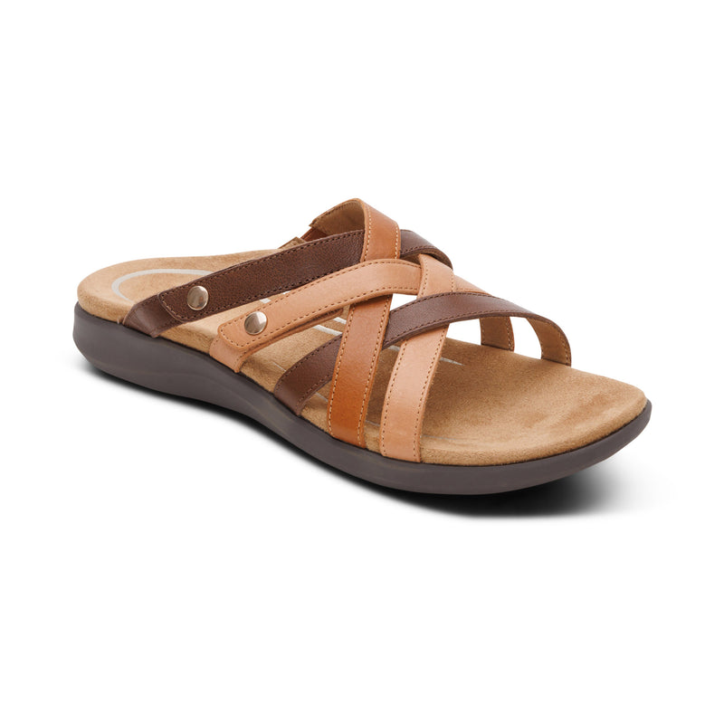 Kasey Adjustable Slide Sandal #color_tan multi