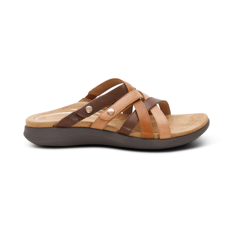 Kasey Adjustable Slide Sandal #color_tan multi